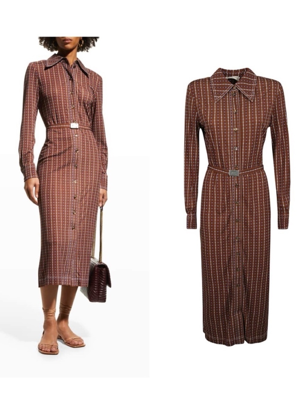 New TORY BURCH  Dotted Windowpane Knit Polo Dress Size 2​​